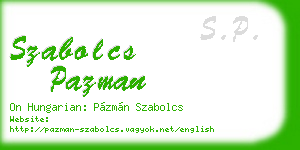 szabolcs pazman business card