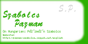 szabolcs pazman business card